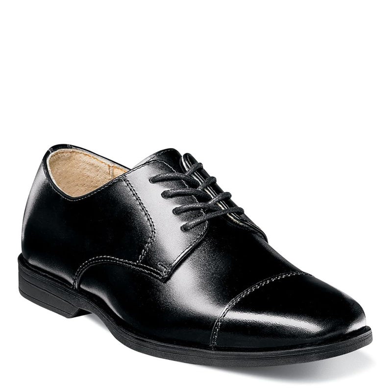 Florsheim Reveal Cap Toe Jr Boys' Toddler-Youth Oxford, 3.5 M US Big Kid, Black - Image 2